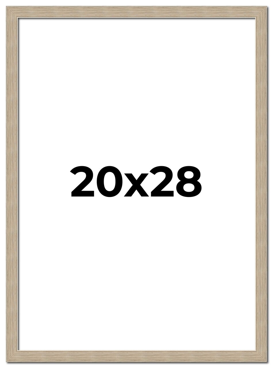 20x28 Thin Barnwood Picture Frame with UV-Resistant Acrylic & Acid Free Backing, Available in 2 Paint Finishes - Grey and Black